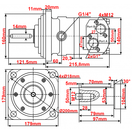 SILNIK HYDRAULICZNY BM7 BMV OMV 315 cm3 GR5 38 kW 510 OBR/MIN SM-G